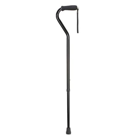 Mabis 502-1304-0255 Deluxe Adjustable Aluminum Cane - Offset Foam Grip - Black